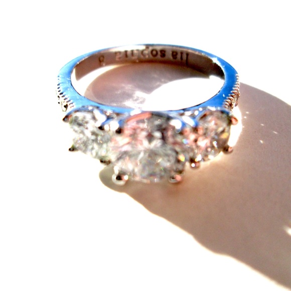 💍✨ Retired LIA SOPHIA BLANCA CZ Cubic Zirconia Sparkly Silver Tone Ring Size 8 - Picture 4 of 14